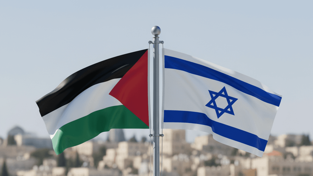 Banderas de Palestina e Israel
