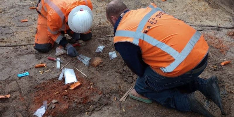 Esqueletos humanos durante obras de alcantarillado en Weert